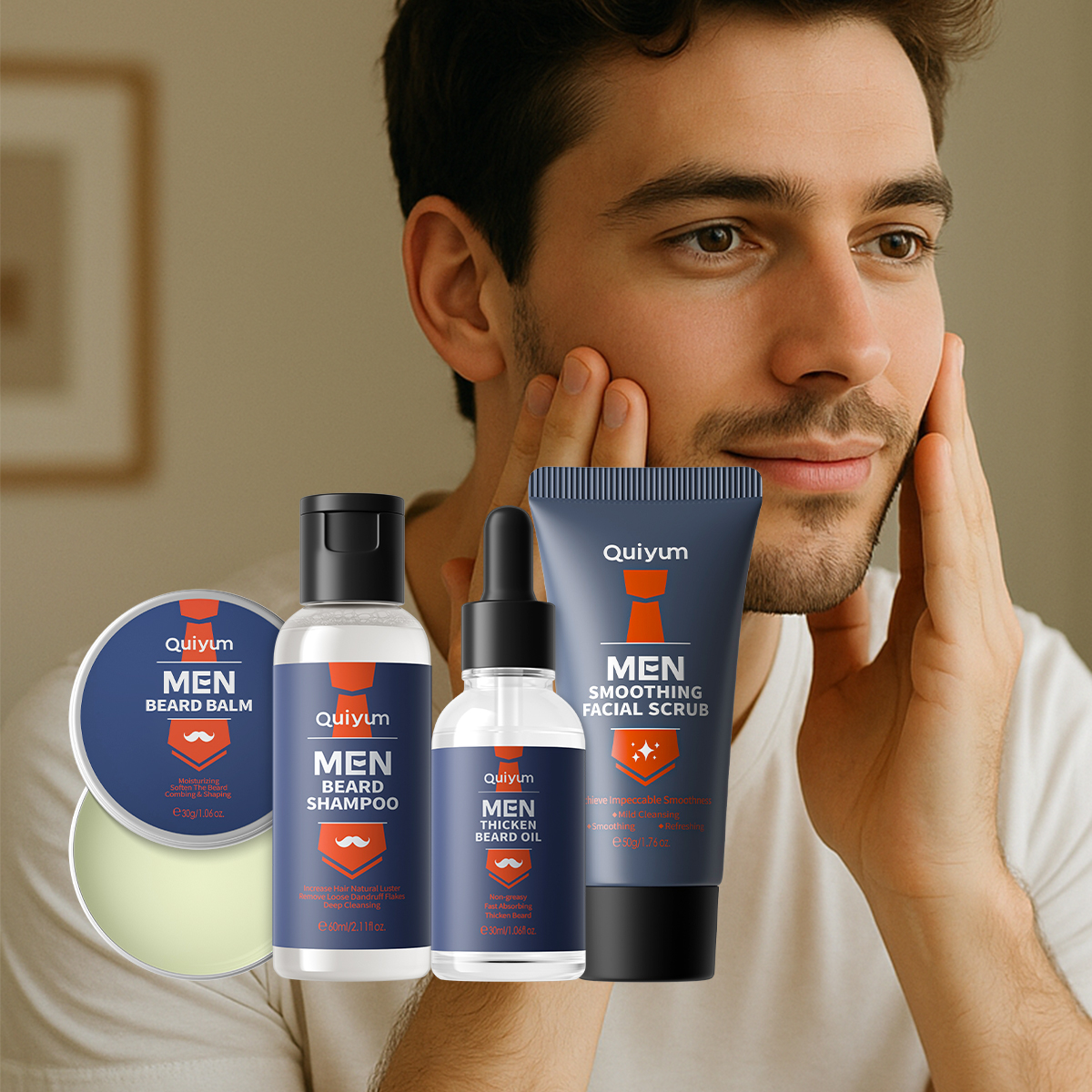 Men'S Grooming Facial - QUIYUM 4Pcs Men Beard & Facial