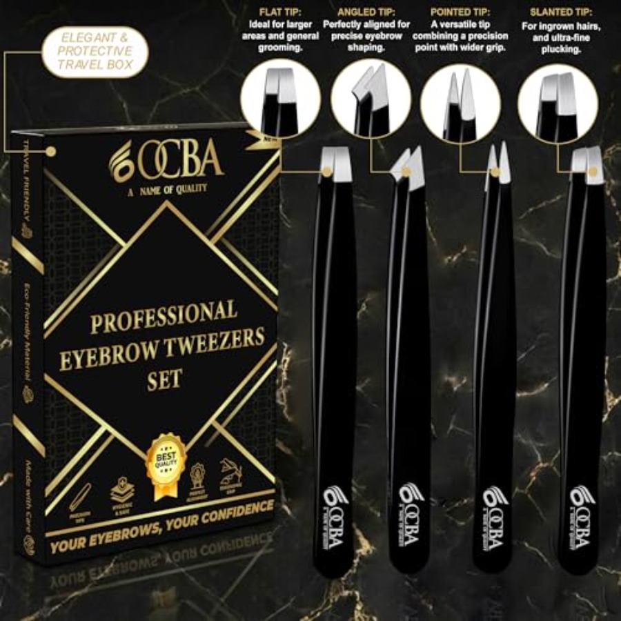 4 Pcs Tweezers for Facial Hair - مراجعة Men'S Grooming Facial وسعره
